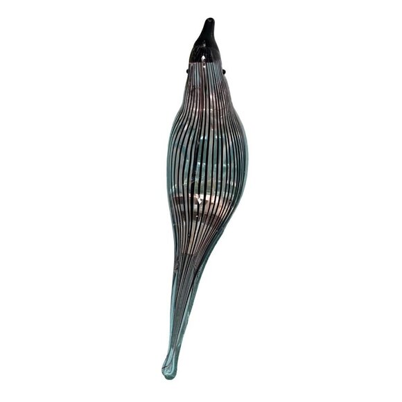 Art Glass Bird Mezza Filagrana Dino Martens Style MCM Elegant Decor Striped - Picture 3 of 8